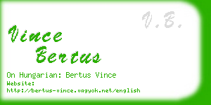 vince bertus business card